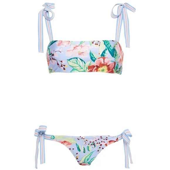 Zimmermann Other - Zimmermann Bellitude Two-piece Floral Bandeau Bikini Set - 1 (4-6) - Cornflower